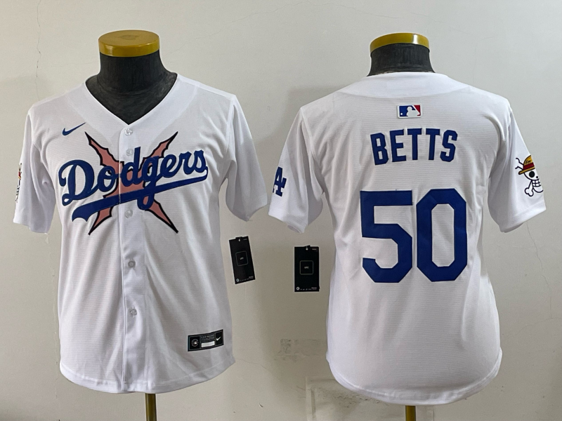 Youth Los Angeles Dodgers #50 Betts white Game 2026 Nike MLB Jersey 0727002->youth mlb jersey->Youth Jersey